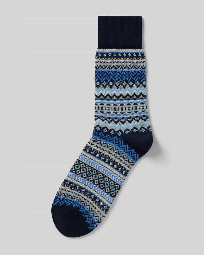 Burlington Wollsocken aus Schurwoll-Mix Blau