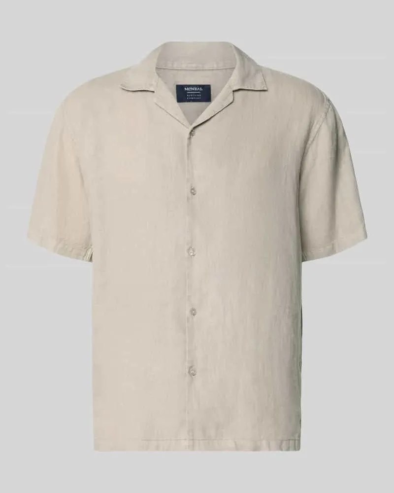 McNeal Regular Fit Leinenhemd mit Reverskragen Kitt