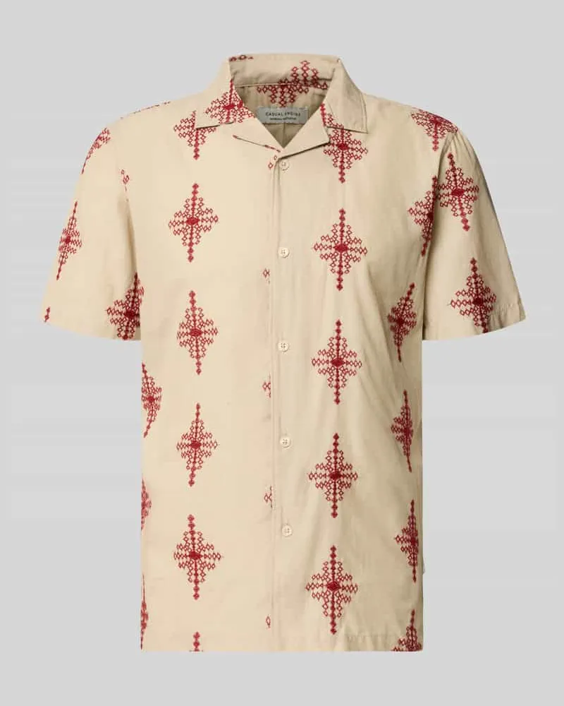 Casual Friday Slim Fit Freizeithemd mit Stitchings Modell 'LEOPOLD Taupe