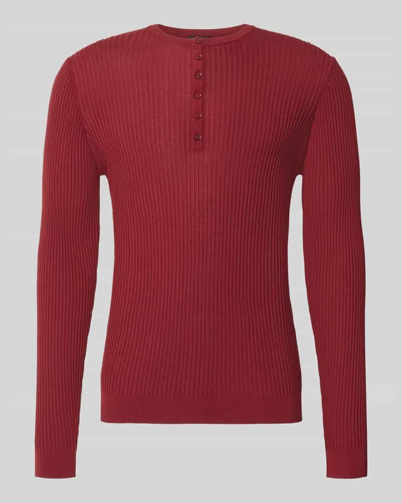 Antony Morato Strickpullover aus Lyocell-Woll-Mix mit Knopfleiste Bordeaux