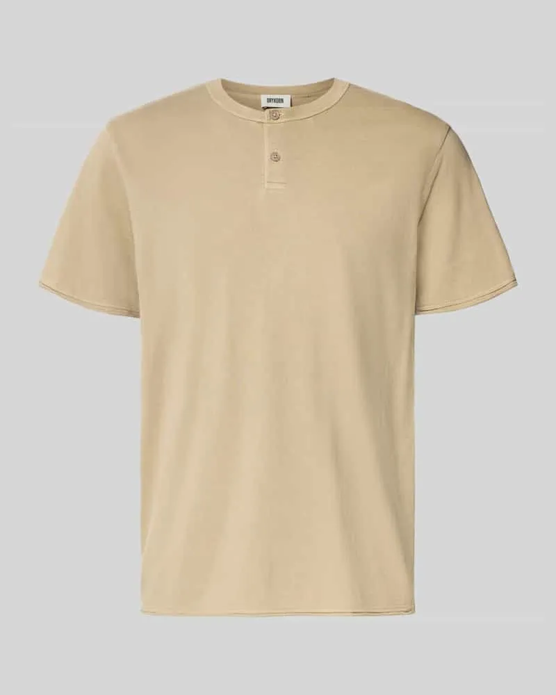 Drykorn T-Shirt mit kurzer Knopfleiste Modell 'ENIL Beige