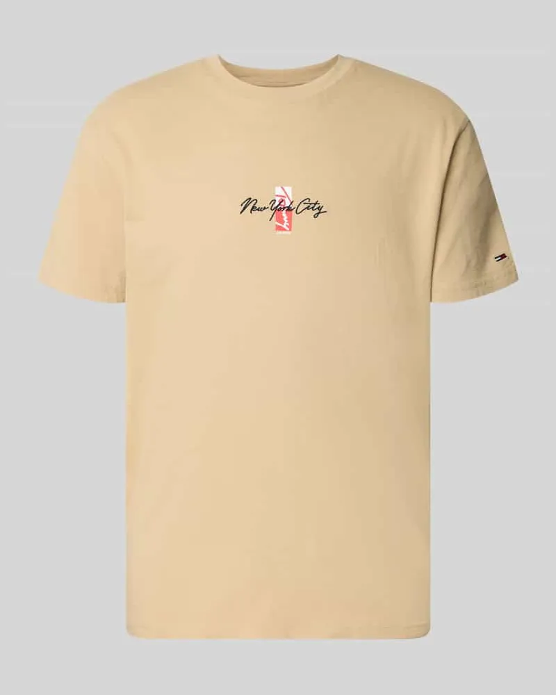 Tommy Hilfiger Regular Fit T-Shirt aus reiner Baumwolle Beige