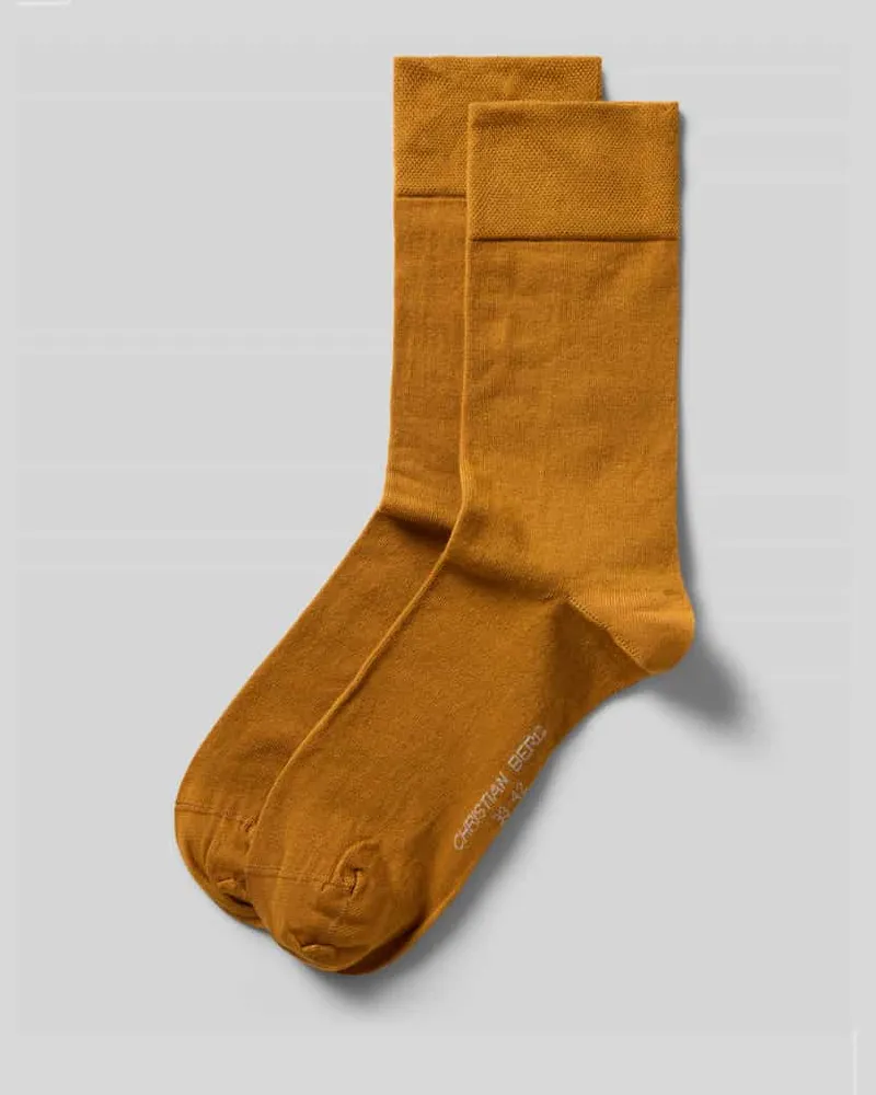 Christian Berg Socken mit Label-Print im 2er-Pack Kupfer