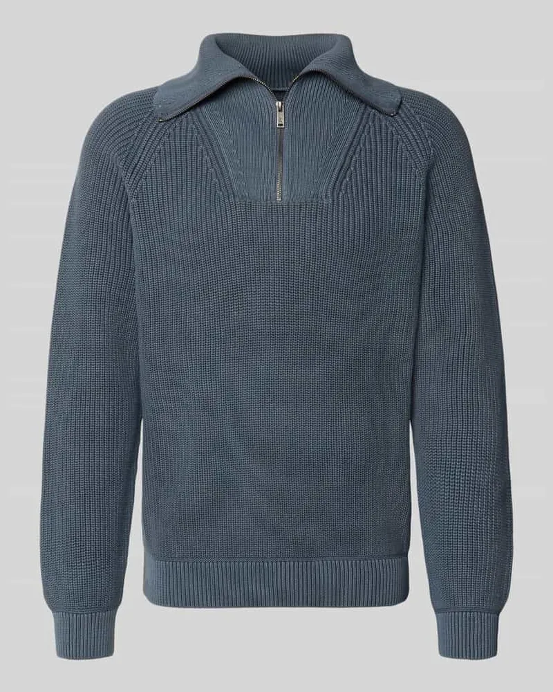 Armedangels Regular Fit Troyer aus reiner Baumwolle Modell 'PIGMENT DYE Marine