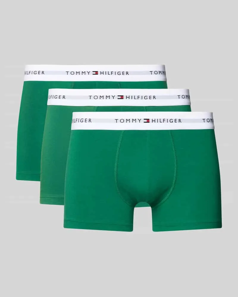 Tommy Hilfiger Trunks aus Baumwoll-Mix im 3er-Pack Gruen