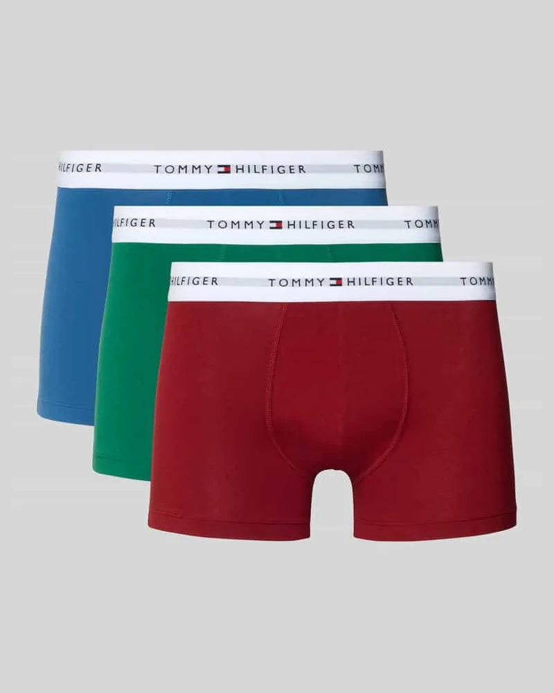 Tommy Hilfiger Trunks aus Baumwoll-Mix im 3er-Pack Gruen