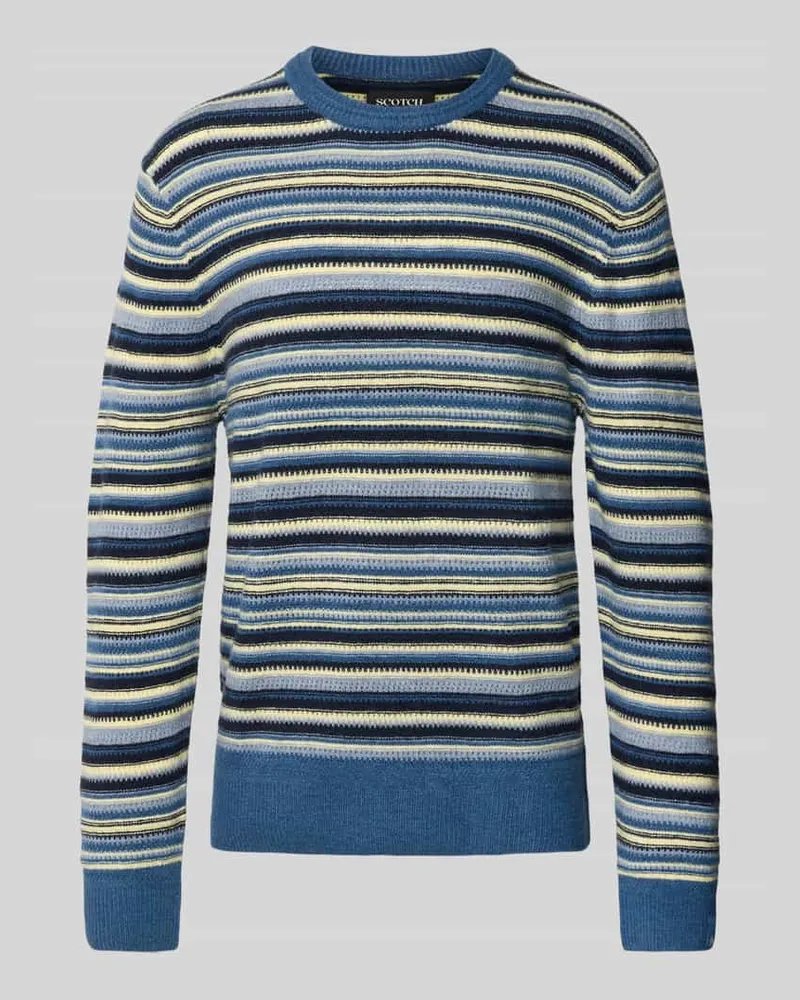 Scotch&Soda Regular Fit Strickpullover mit Streifen-Muster Bleu