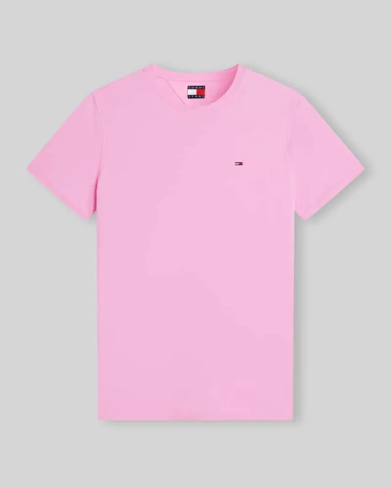 Tommy Hilfiger Regular Fit T-Shirt aus reiner Baumwolle Pink