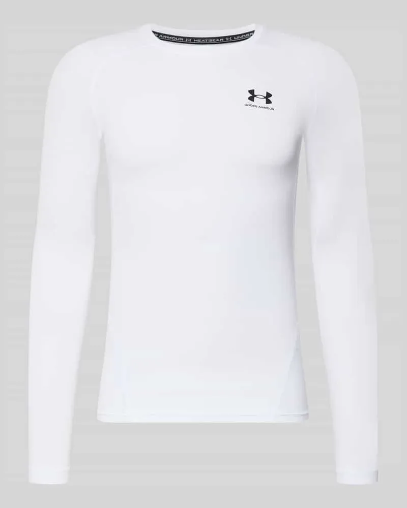 Under Armour Slim Fit Longsleeve mit Logo-Print Weiss