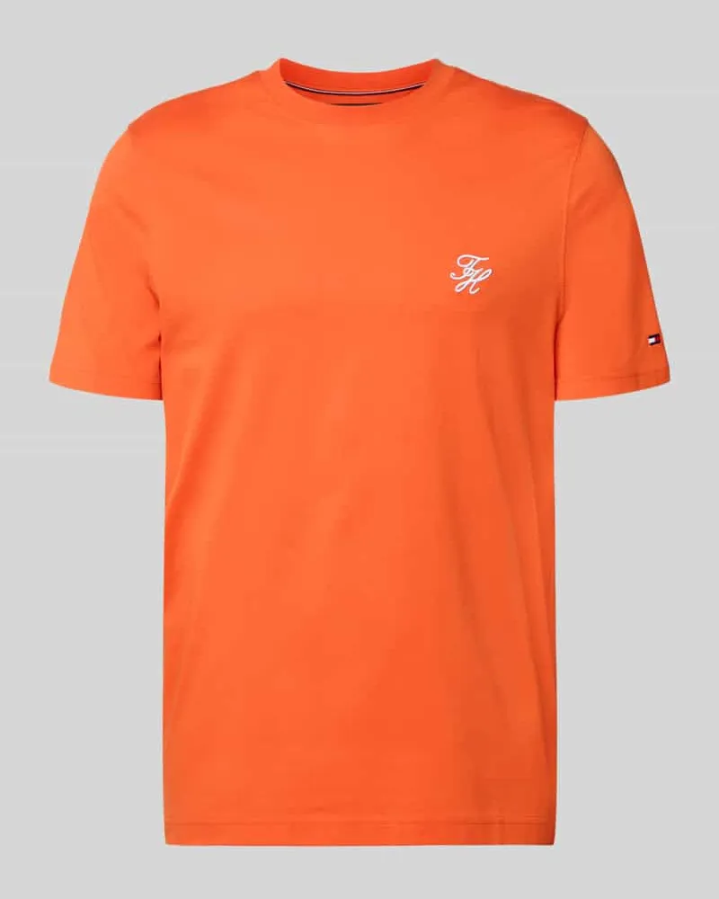 Tommy Hilfiger Regular Fit T-Shirt aus reiner Baumwolle Orange