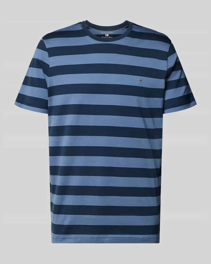 Christian Berg Regular Fit T-Shirt mit Logo-Stitching Dunkelblau