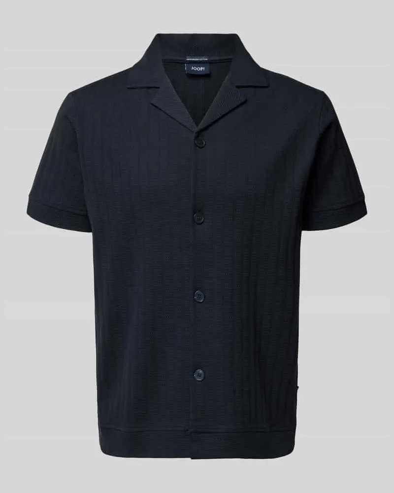 JOOP! Regular Fit Poloshirt mit durchgehender Knopfleiste Marine