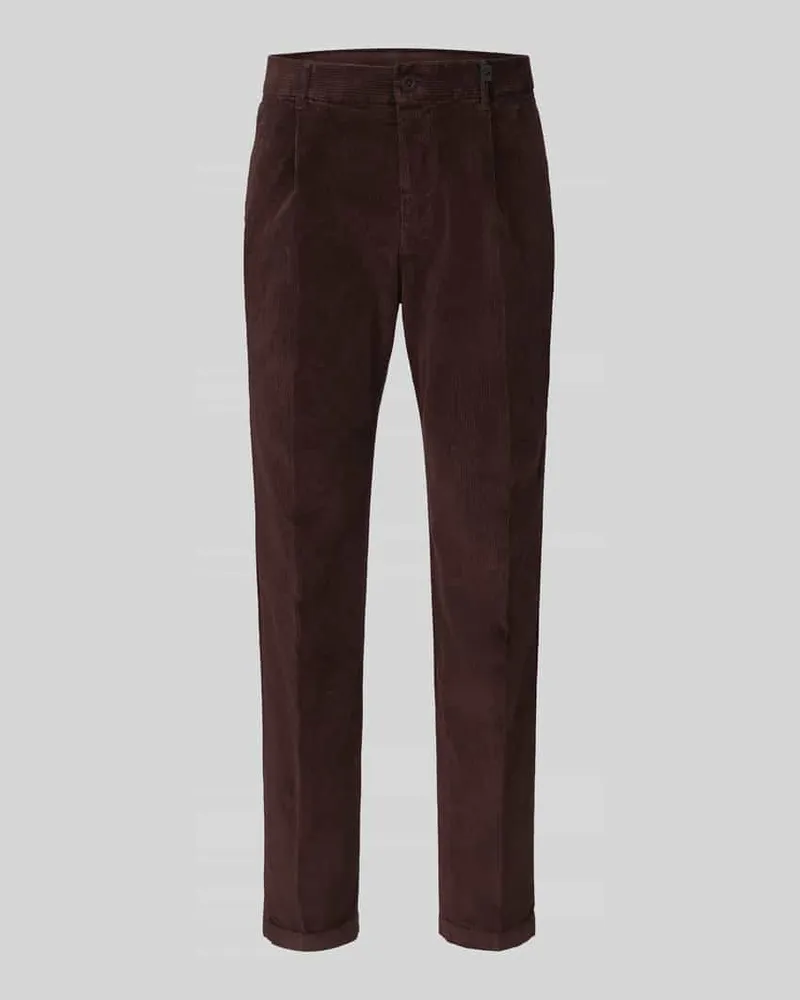 Strellson Relaxed Fit Cordhose aus Baumwoll-Mix Modell 'Lui_2V-D Dunkelbraun