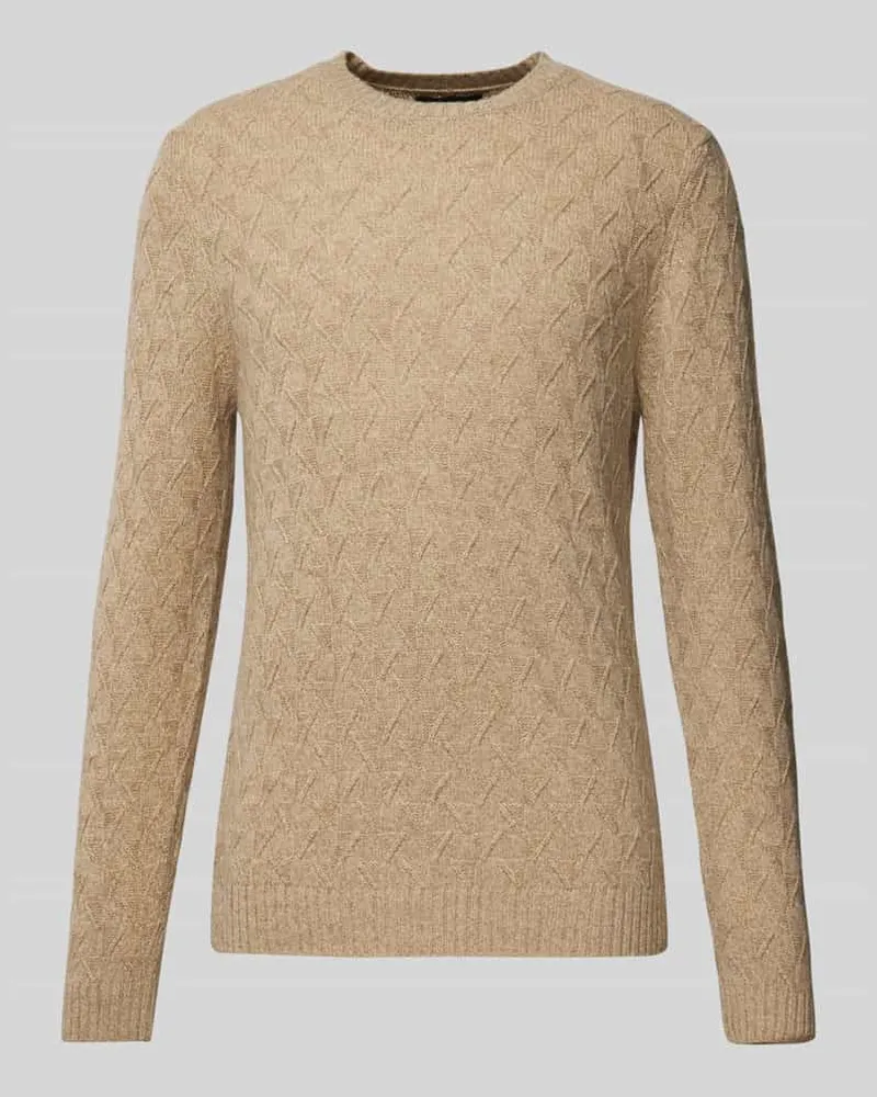 Ragman Strickpullover mit Strukturmuster Beige