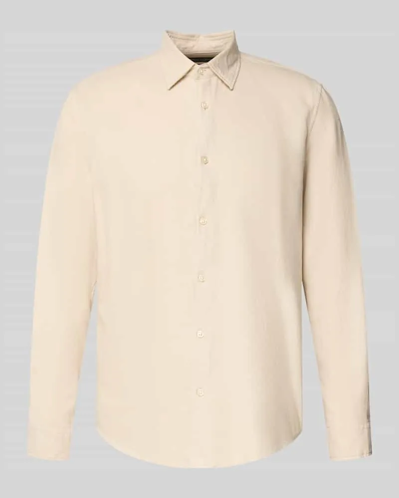 Marc O'Polo Regular Fit Freizeithemd mit Strukturoptik Beige