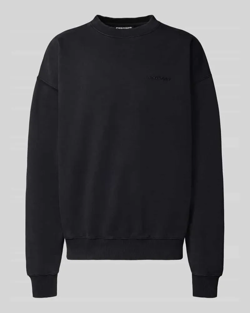 PEGADOR Oversized Sweatshirt mit Label-Stitching Black