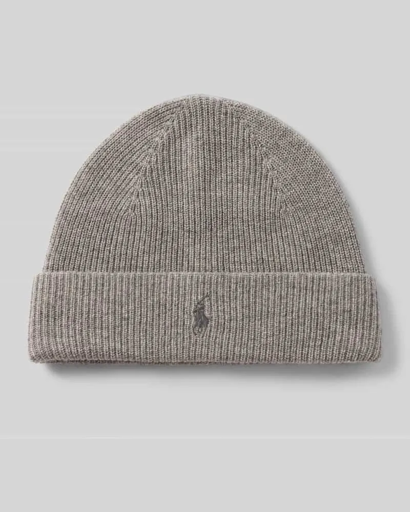 Ralph Lauren Mütze aus Kaschmir mit Logo-Stitching Mittelgrau