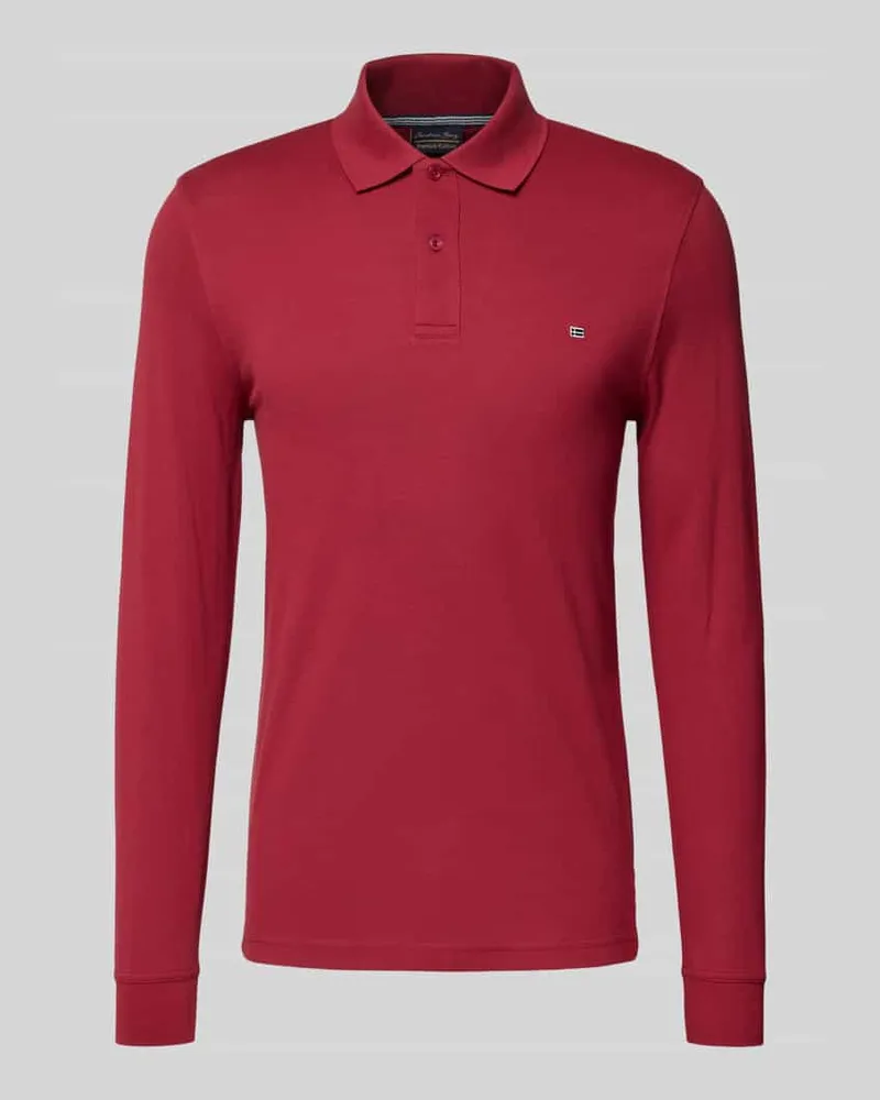 Christian Berg Poloshirt mit Label-Stitching Modell 'PAXTON Dunkelrot