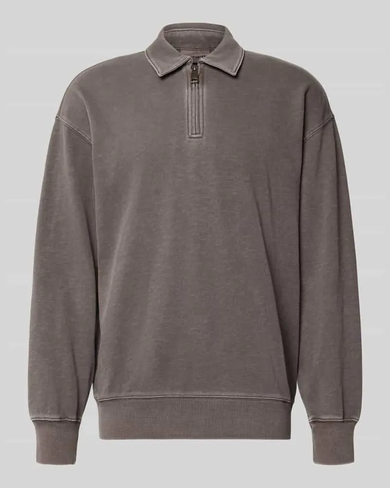 Carhartt WIP Sweatshirt mit Polokragen Mittelbraun