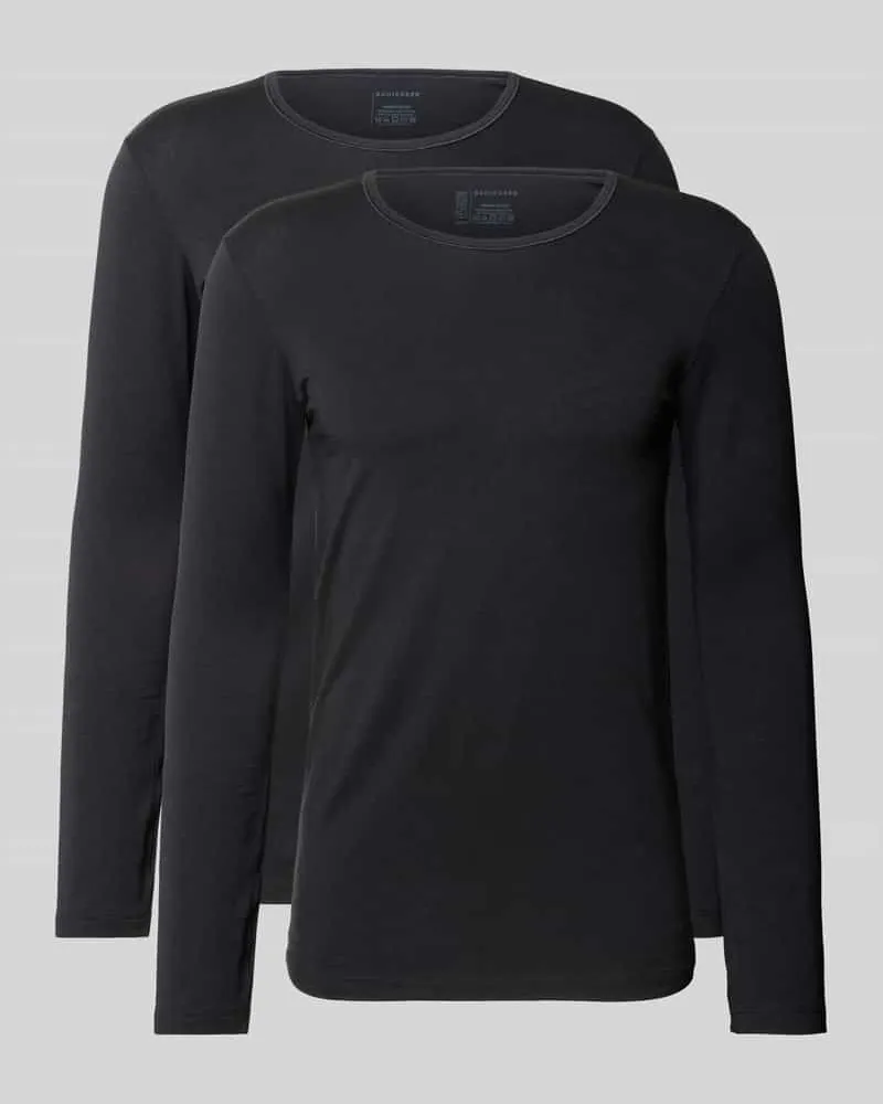 Schiesser Longsleeve mit geripptem Rundhalsausschnitt Black