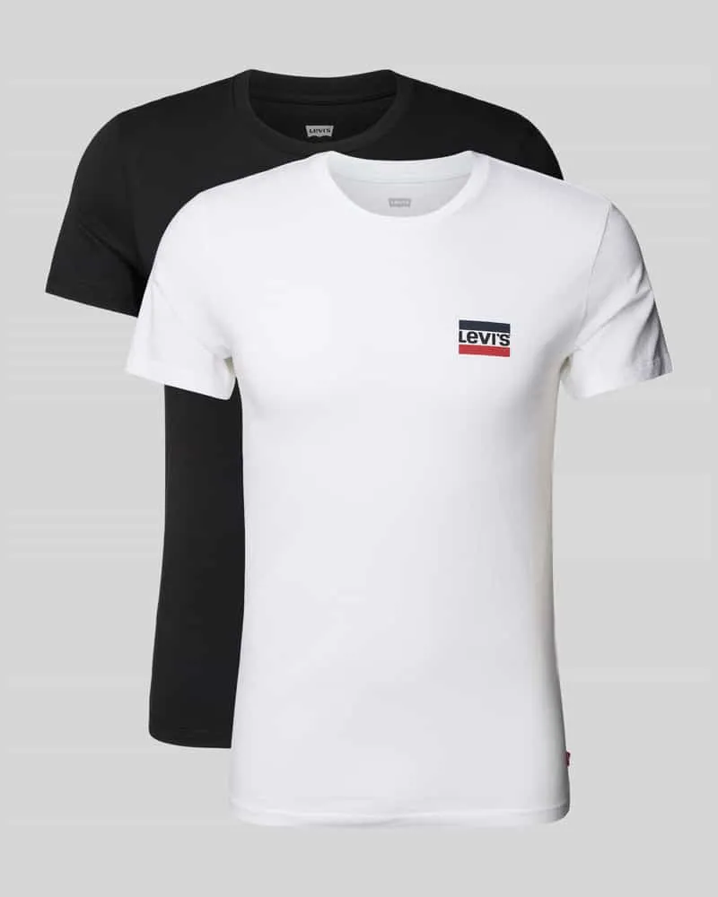 Levi's Slim Fit T-Shirt im 2er-Pack Black