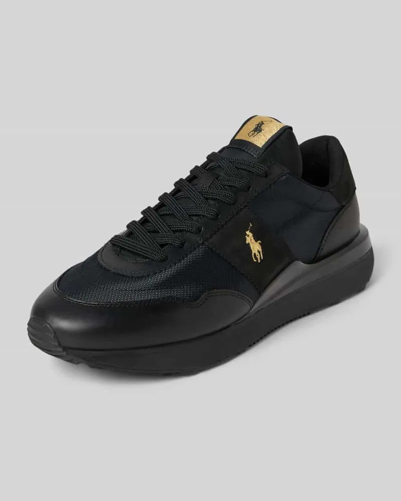 Ralph Lauren Low Top Sneaker mit Rindsleder-Anteil Black
