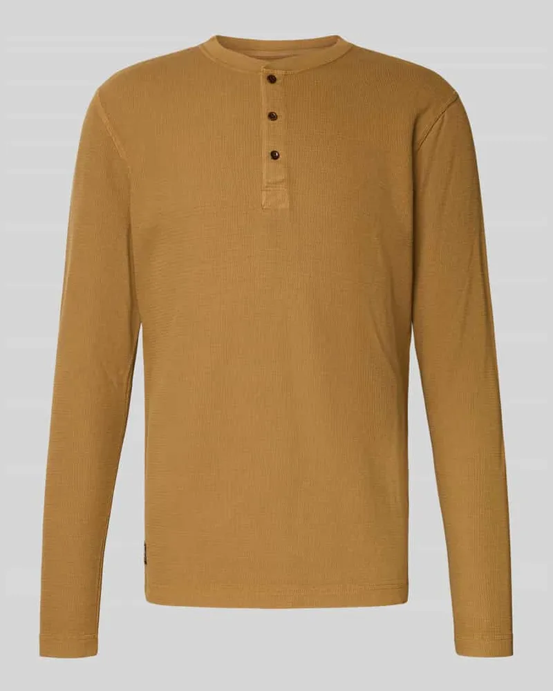 Superdry. Longsleeve mit Strukturmuster und Knopfleiste 