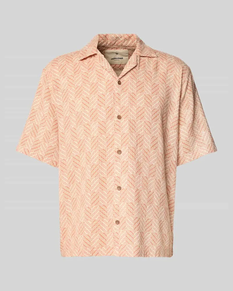 Jack & Jones Regular Fit Freizeithemd mit 1/2-Arm Modell 'BLUVINCENT Orange