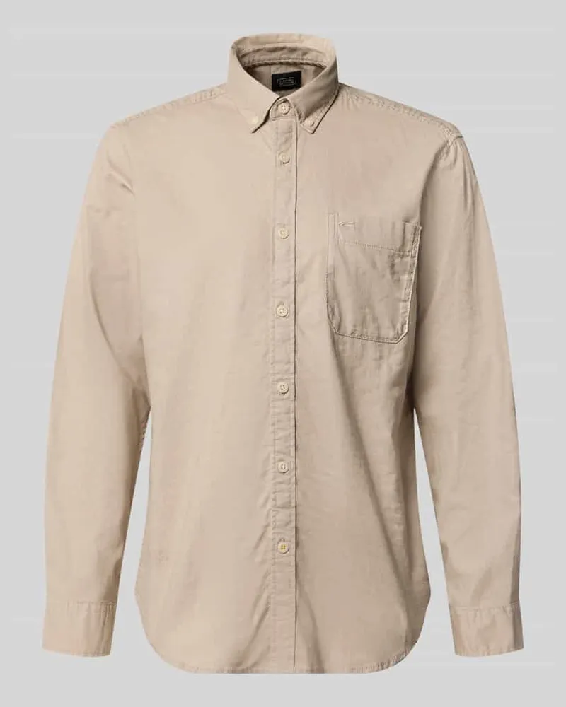 Camel Active Regular Fit Freizeithemd mit Button-Down-Kragen Beige