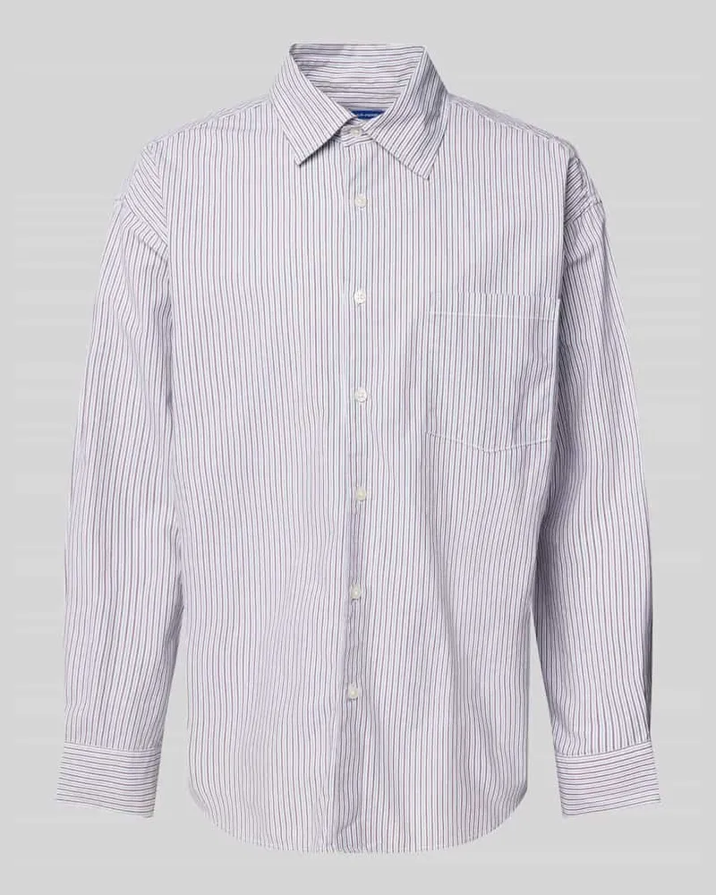 Jack & Jones Oversized Freizeithemd mit Brusttasche Modell 'ATLAS Lila