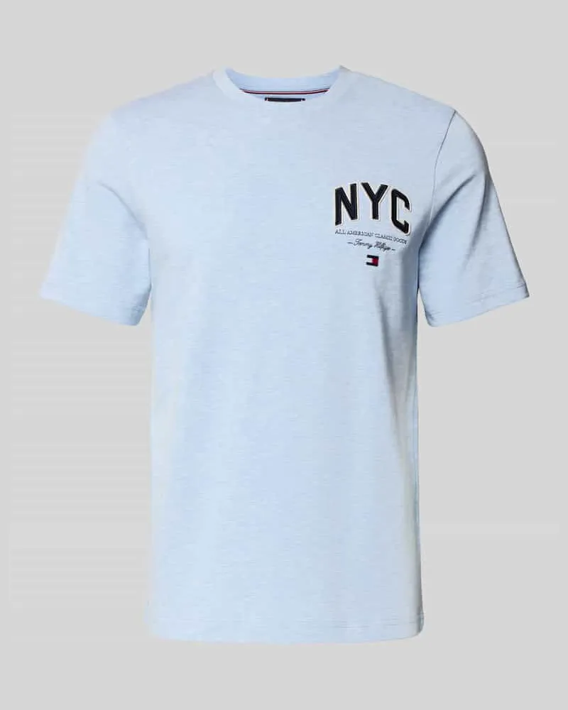 Tommy Hilfiger Regular Fit T-Shirt aus reiner Baumwolle Hellblau