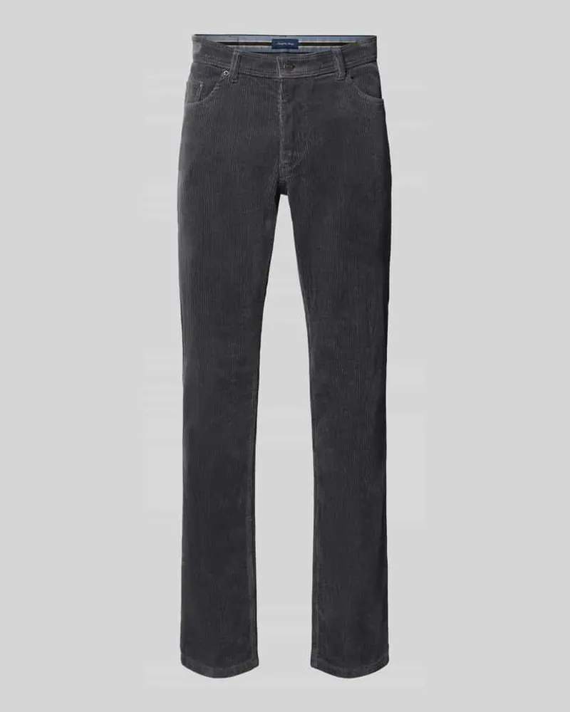 Christian Berg Straight Fit Stoffhose in Cord-Optik Dunkelgrau