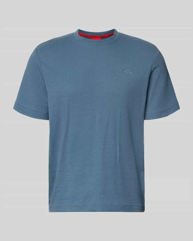 HUGO BOSS Regular Fit T-Shirt aus Baumwoll-Mix Modell 'AUSTIN Jeansblau