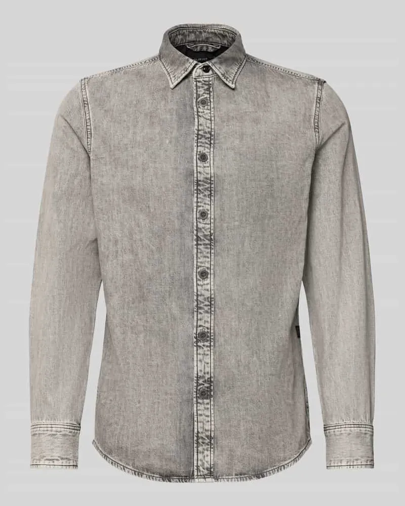 G-STAR RAW Freizeithemd mit Knopfleiste Hellgrau