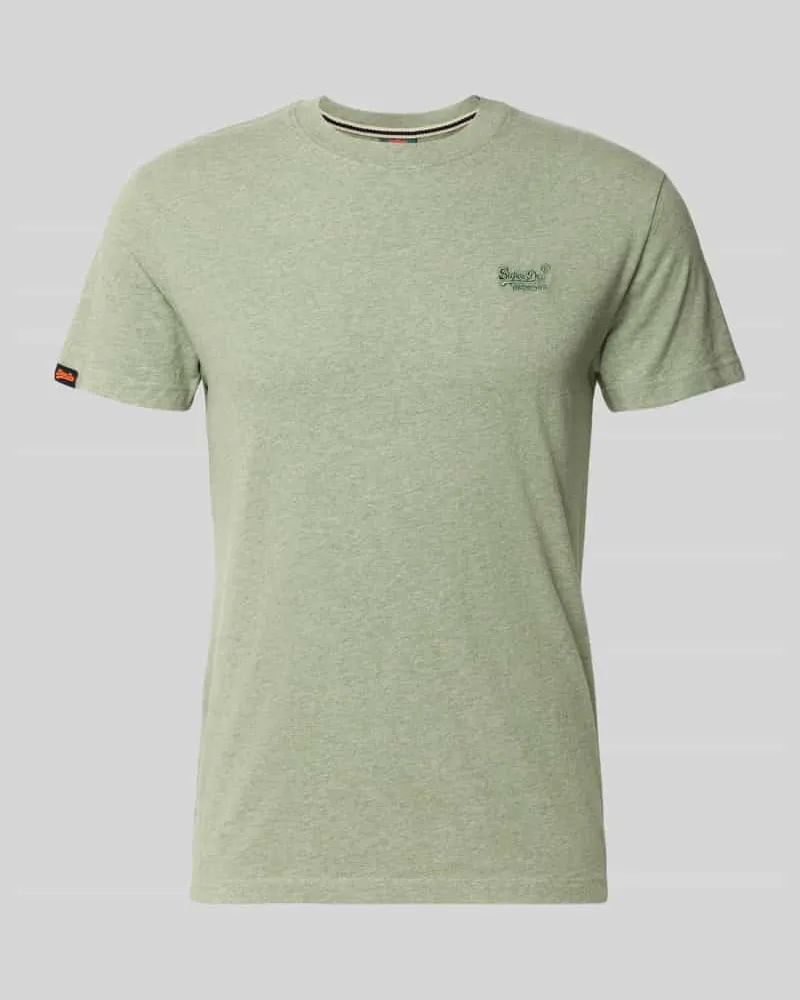 Superdry. Regular Fit T-Shirt mit Logo-Stitching Hellgruen