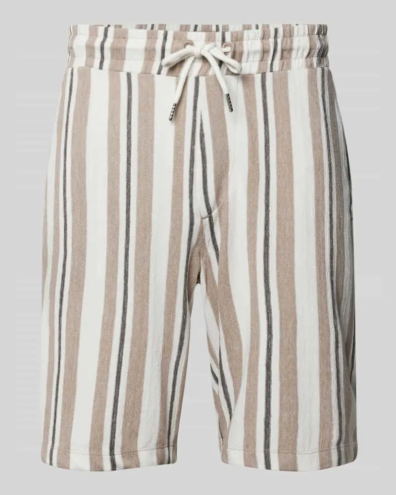 Lindbergh Relaxed Fit Shorts mit Strukturmuster Modell 'terry Sand