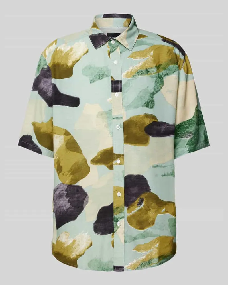 Only & Sons Regular Fit Freizeithemd mit Leinen-Anteil Modell 'BUD Lind