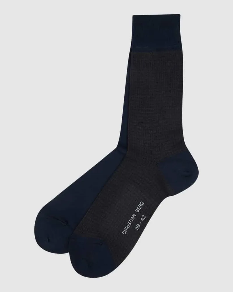 Christian Berg Socken mit Hahnentrittmuster im 2er-Pack 