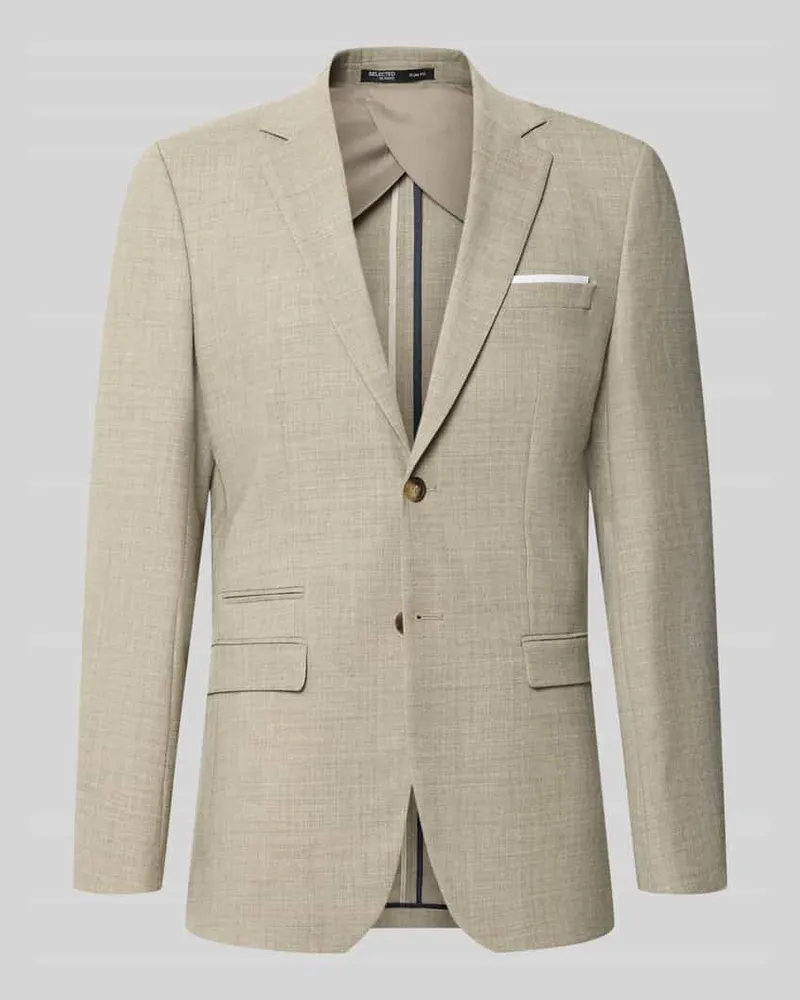Selected Homme Slim Fit Anzugsakko mit Woll-Anteil Modell 'OASIS Sand