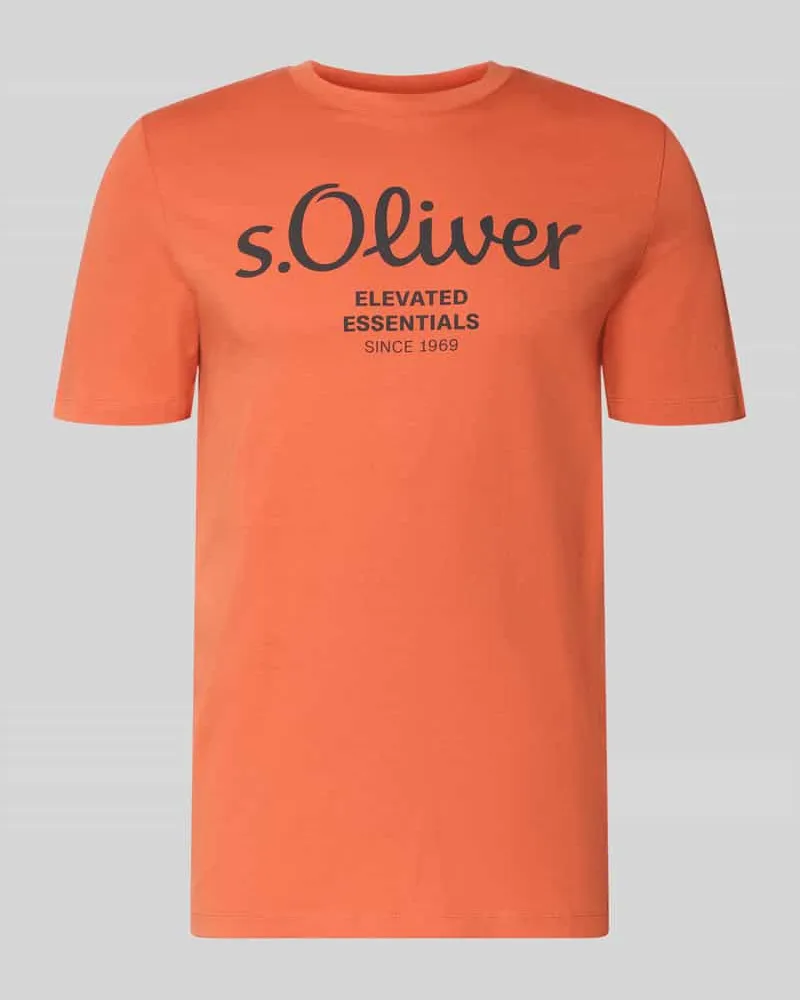 S.Oliver Regular Fit T-Shirt aus reiner Baumwolle Hellrot