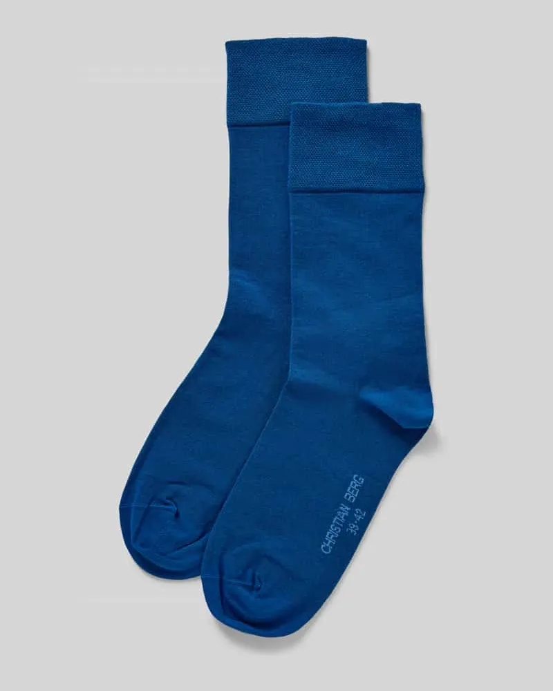 Christian Berg Socken mit elastischen Bündchen im 2er-Pack Blau