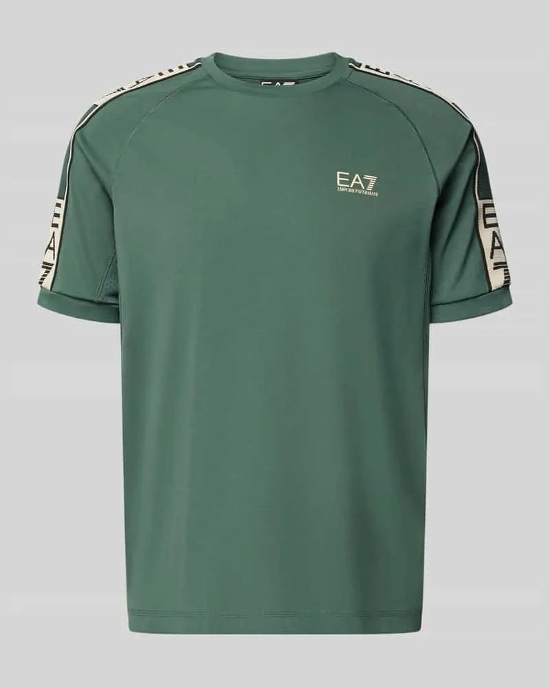 EA7 T-Shirt aus Viskose-Mix mit Logo Gruen