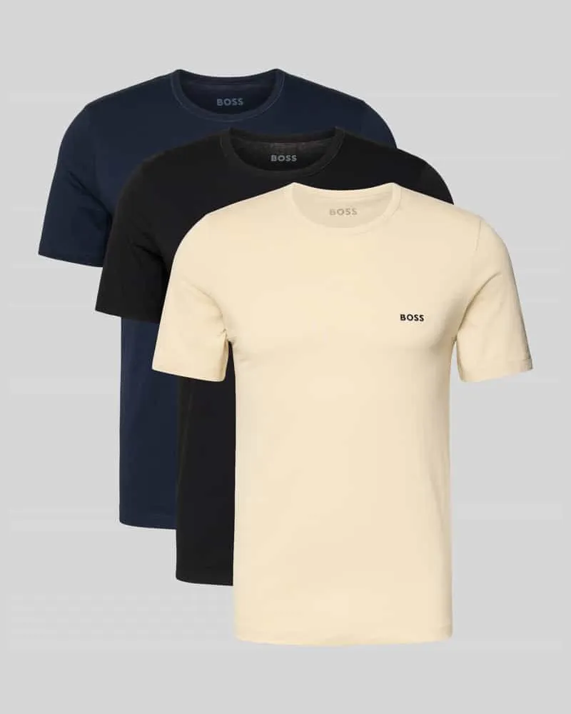 HUGO BOSS Regular Fit T-Shirt im 3er-Pack aus reiner Baumwolle Offwhite