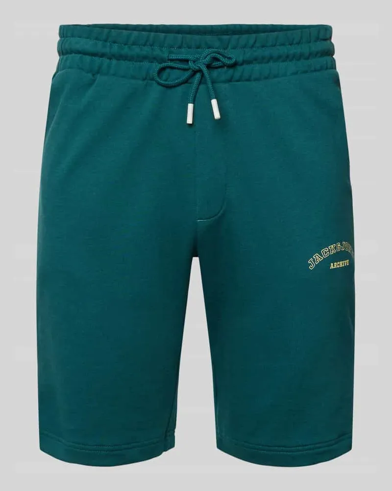 Jack & Jones Shorts mit Logo-Print Modell 'GORDON Petrol