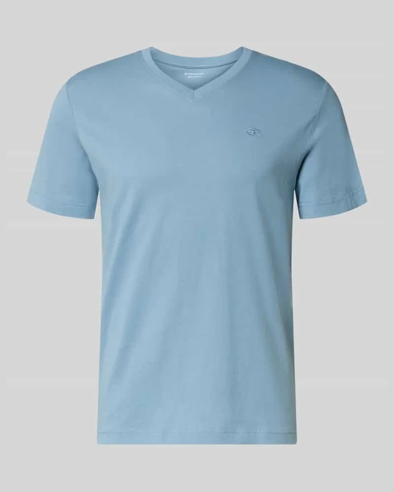 Tom Tailor Regular Fit T-Shirt aus reiner Baumwolle Rauchblau
