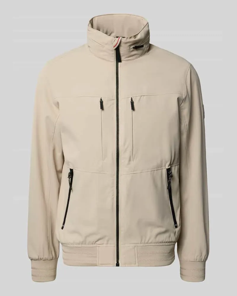 Tom Tailor Regular Fit Funktionsjacke mit Schalkragen Offwhite