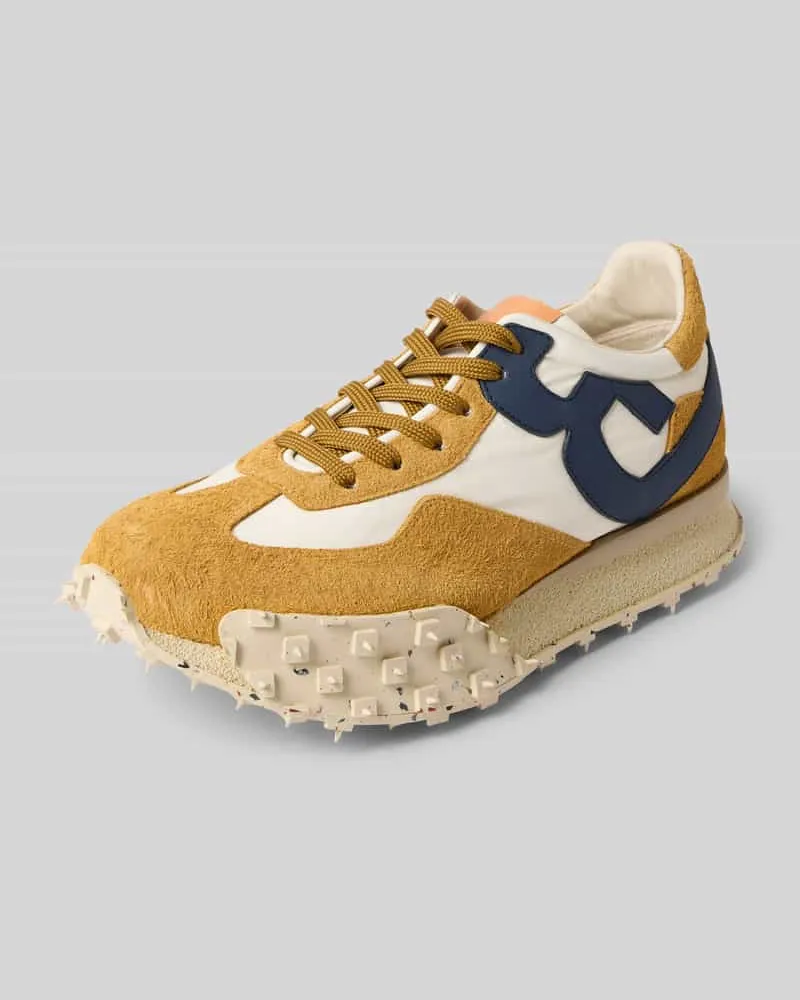 Barracuda Sneaker aus Leder-Textil-Mix mit profilierter Sohle Cognac