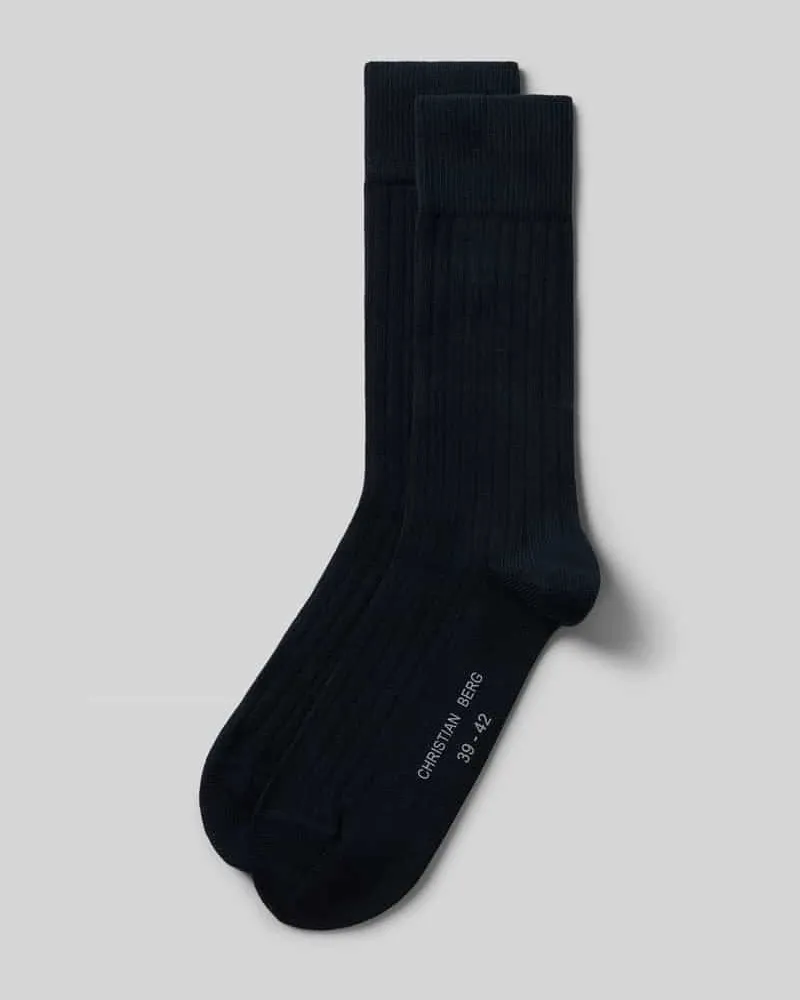 Christian Berg Socken aus Baumwoll-Mix im 2er-Pack Marine