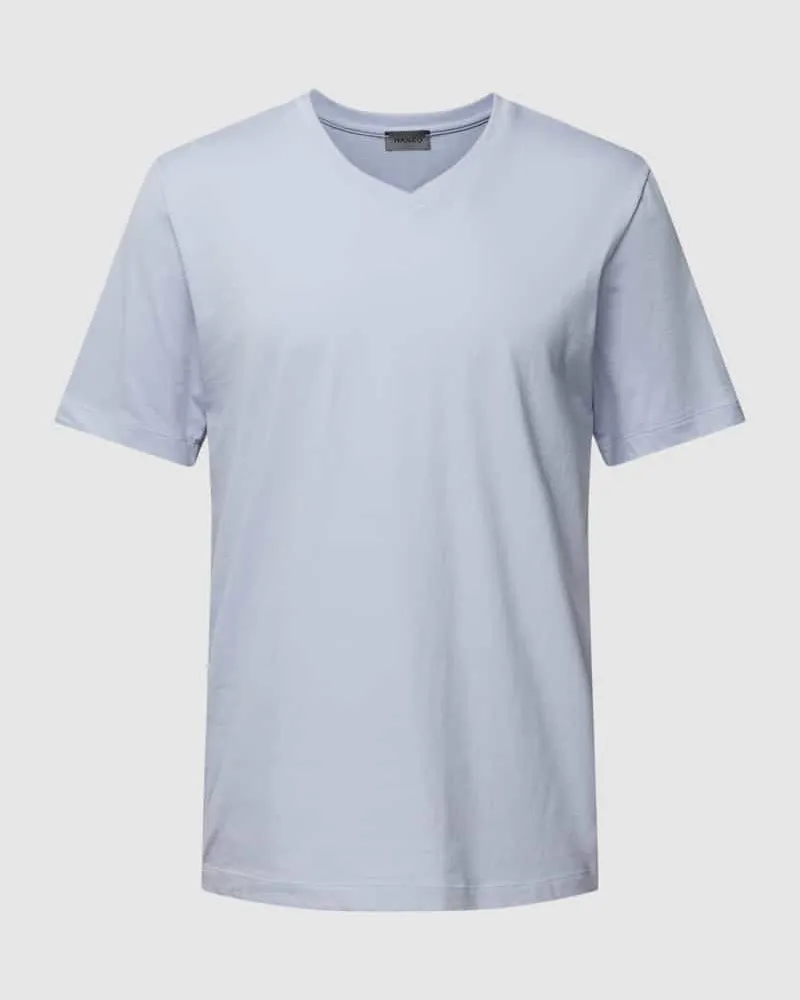 Hanro T-Shirt mit geripptem V-Ausschnitt 