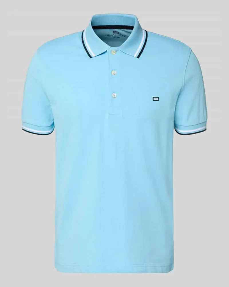 Christian Berg Regular Fit Poloshirt mit Kontraststreifen Ocean